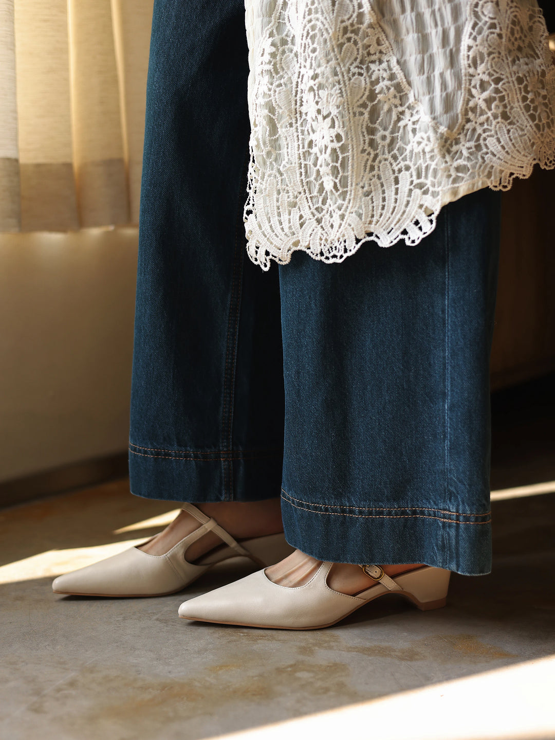 Noelle Leather Mules
