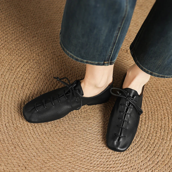 Cordella Square-Toe Leather Loafers