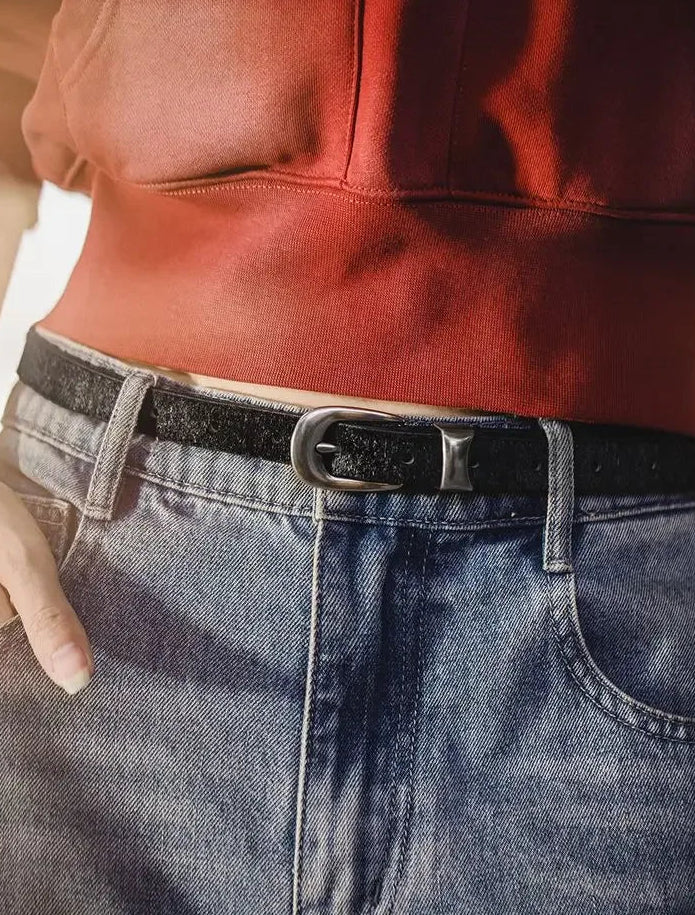 Brindle Slim Leather Belt