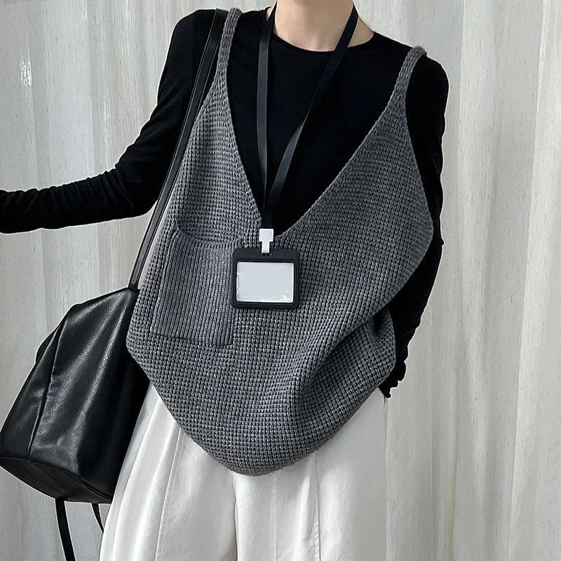 Waffleknit Slouch Vest