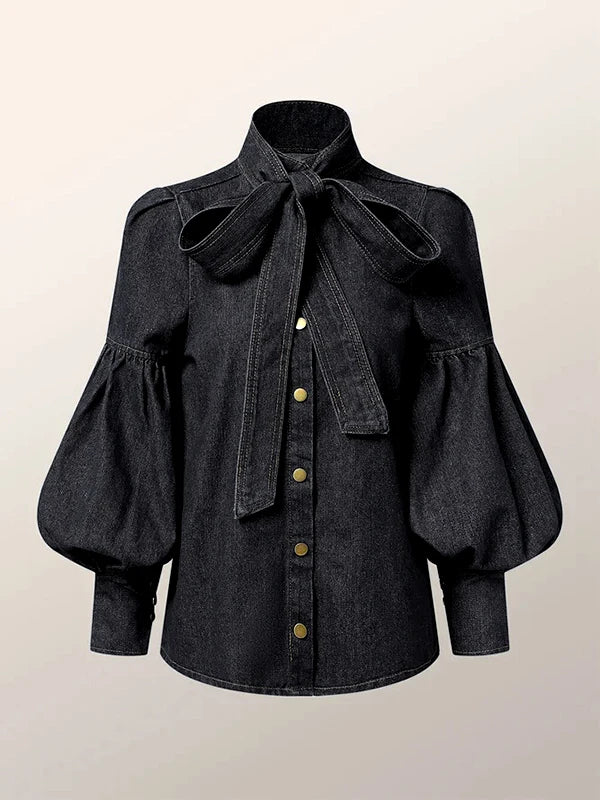 Aubryn Denim Knot Blouse