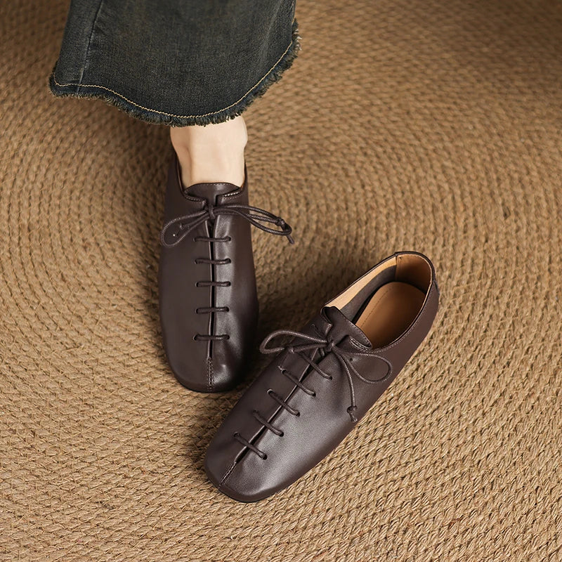 Cordella Square-Toe Leather Loafers