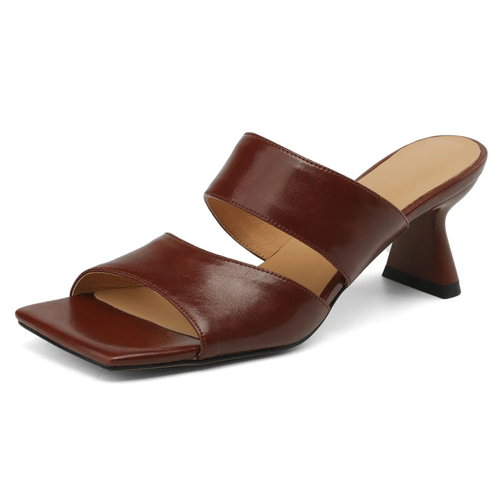 Calice Twin Strap Leather Mules