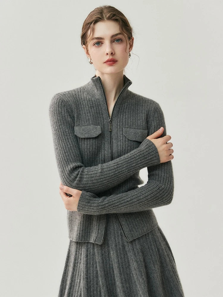 Colette Cashmere Rib Cardigan