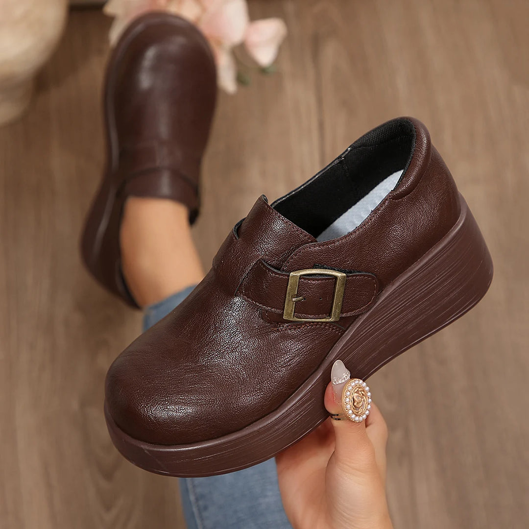 Fibbia Buckle Wedge Loafers