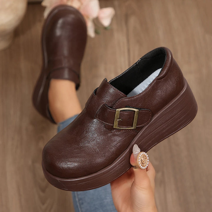 Fibbia Buckle Wedge Loafers