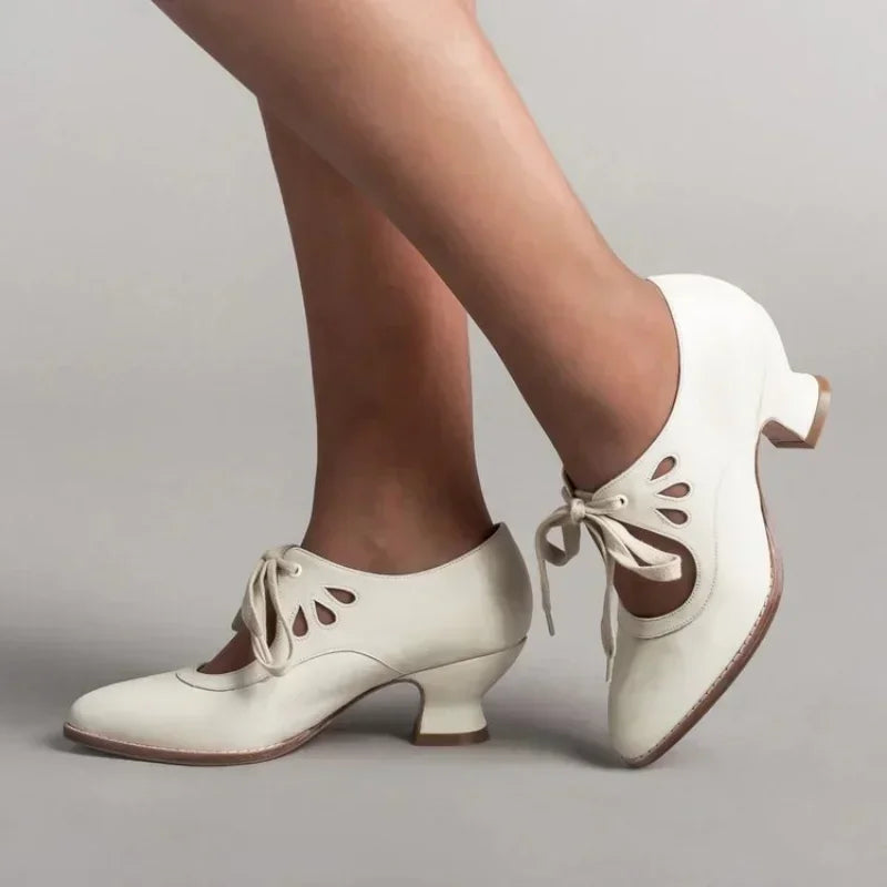 Farfalla Lace-Up Mary Jane Pumps