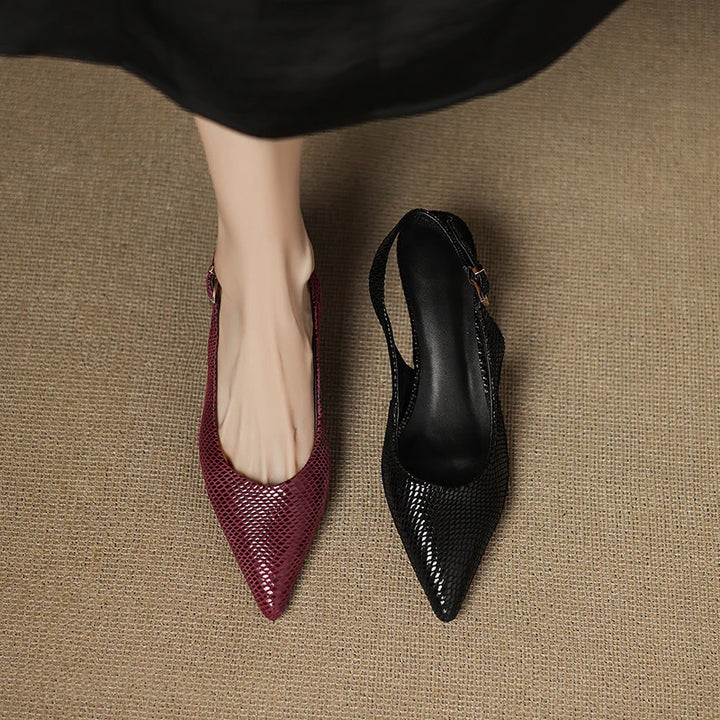 Valerra Leather Slingbacks