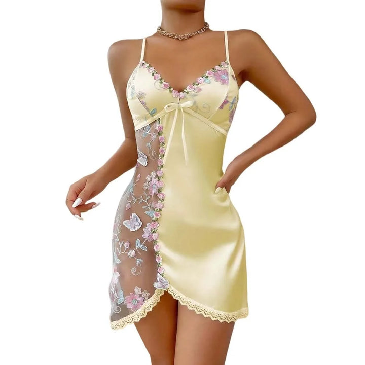 Rugiada Floral Mesh Slip Nightdress