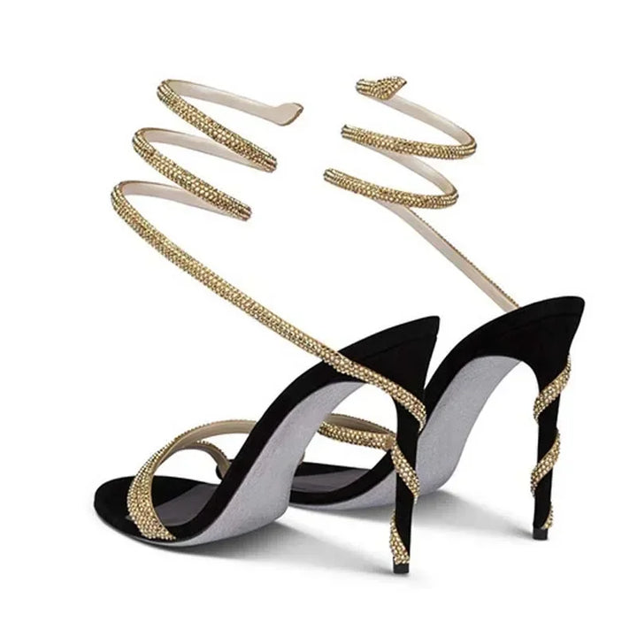 Spiralina Crystal Wrap Sandals