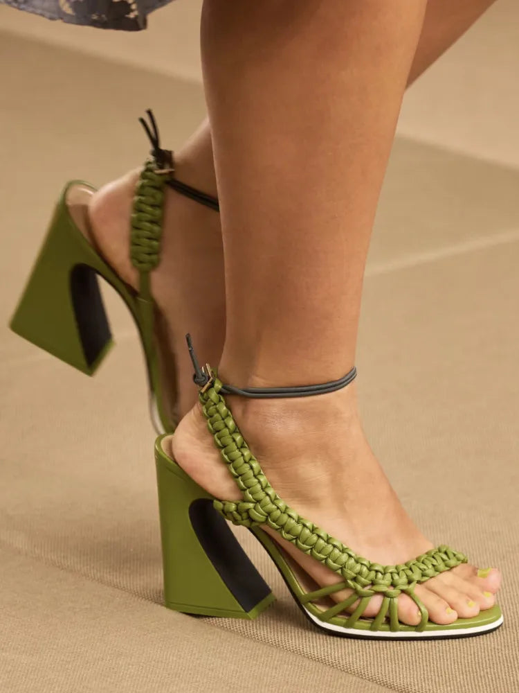 Treccia Woven Slingback Heels