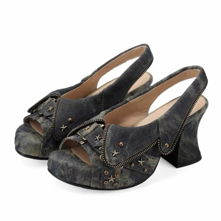 Starbolt Denim Platform Sandals