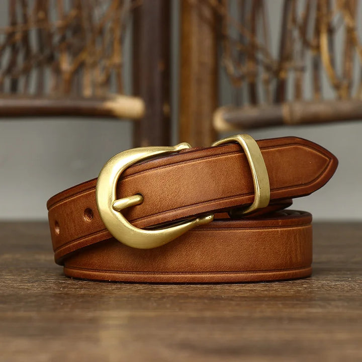 Harlow Brass Leather Belt