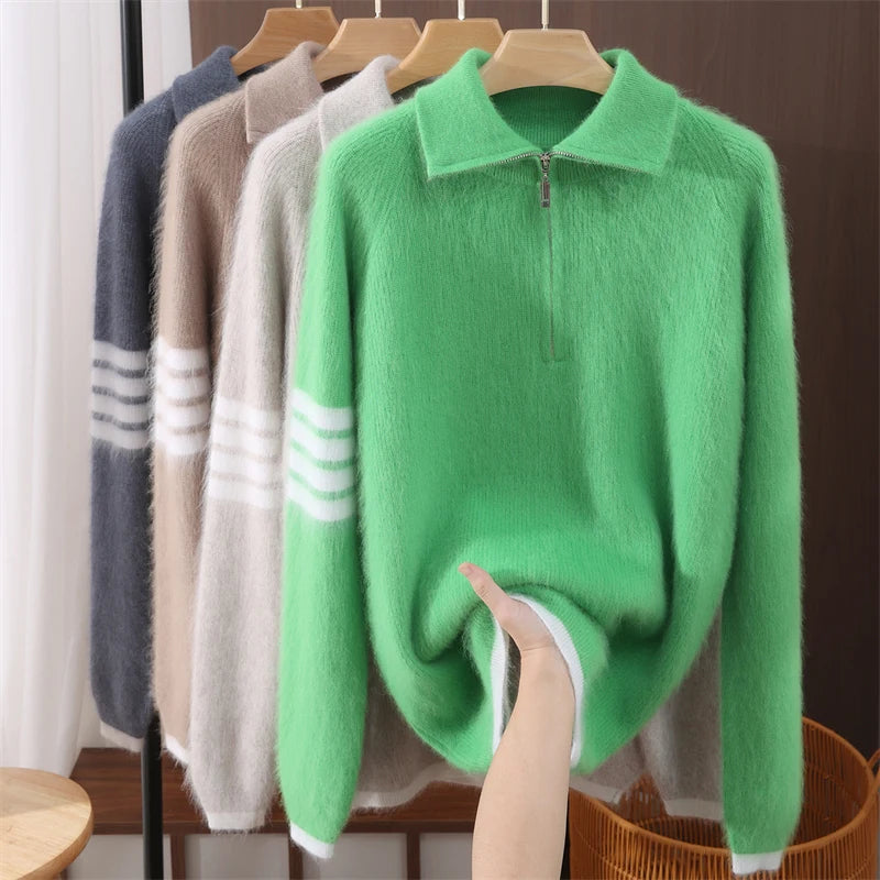 Renley Mink Cashmere Quarter Zip