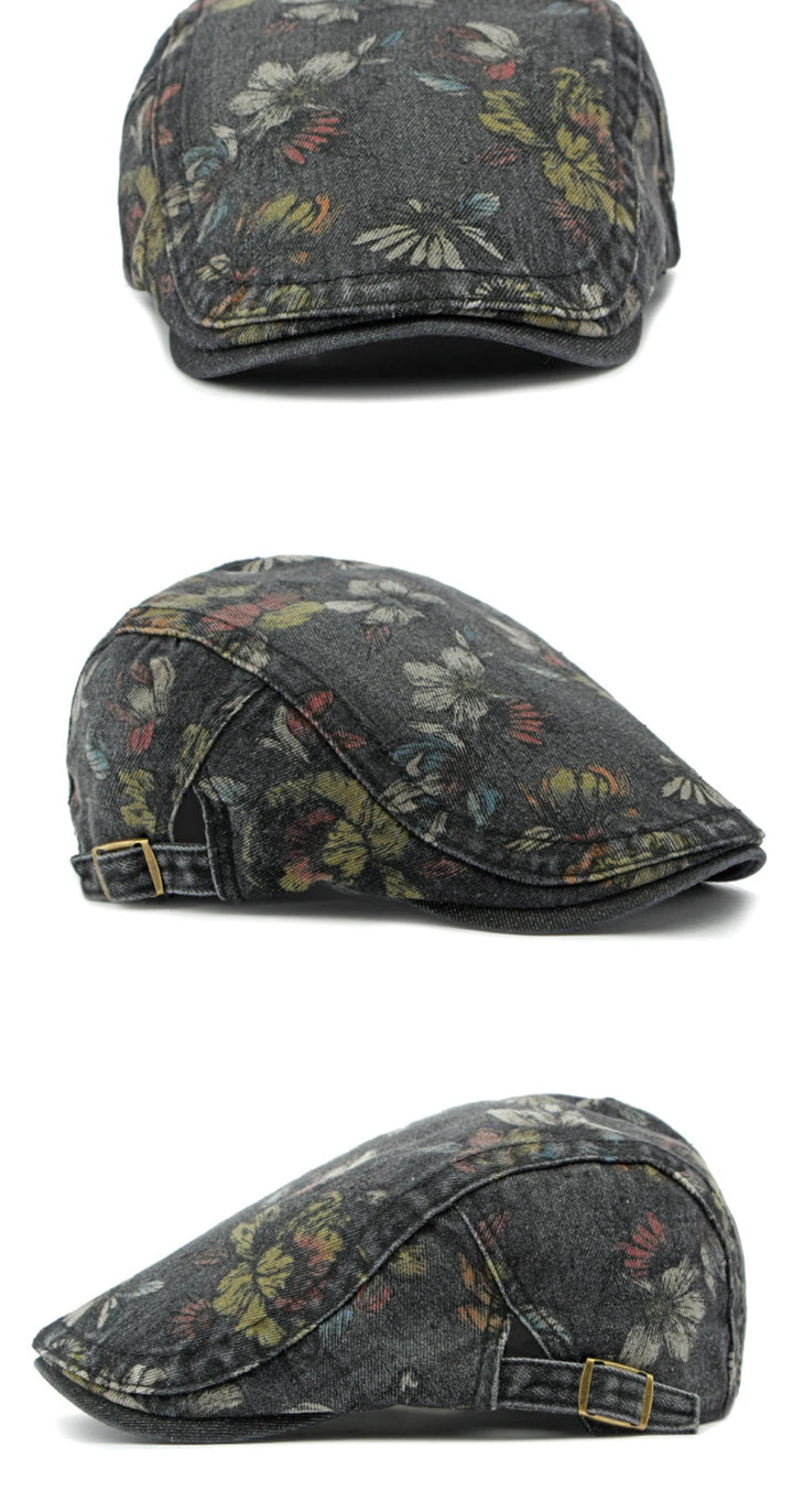 Giardino Floral Denim Beret