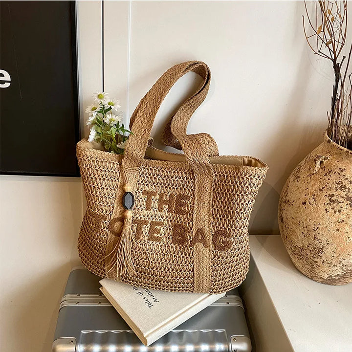Raffia Weave Straw Tote