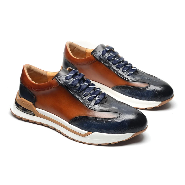 Vittorio Burnished Leather Sneakers