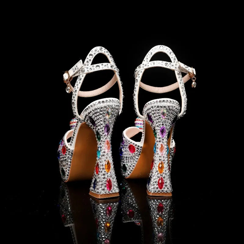 Gemmata Rhinestone Platform Sandals