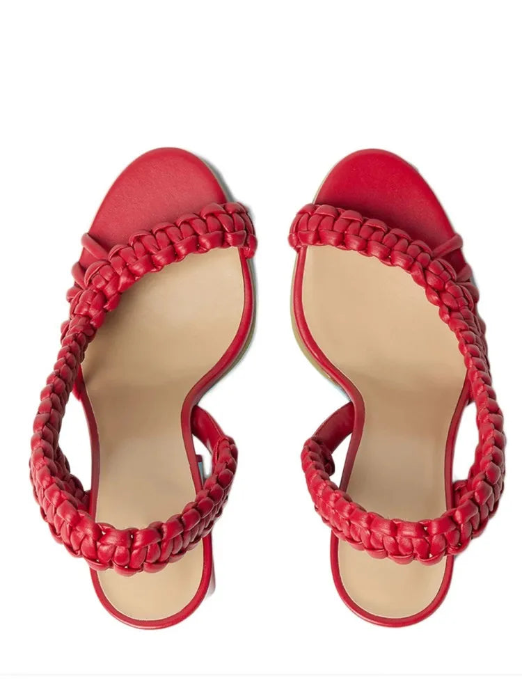 Treccia Woven Slingback Heels