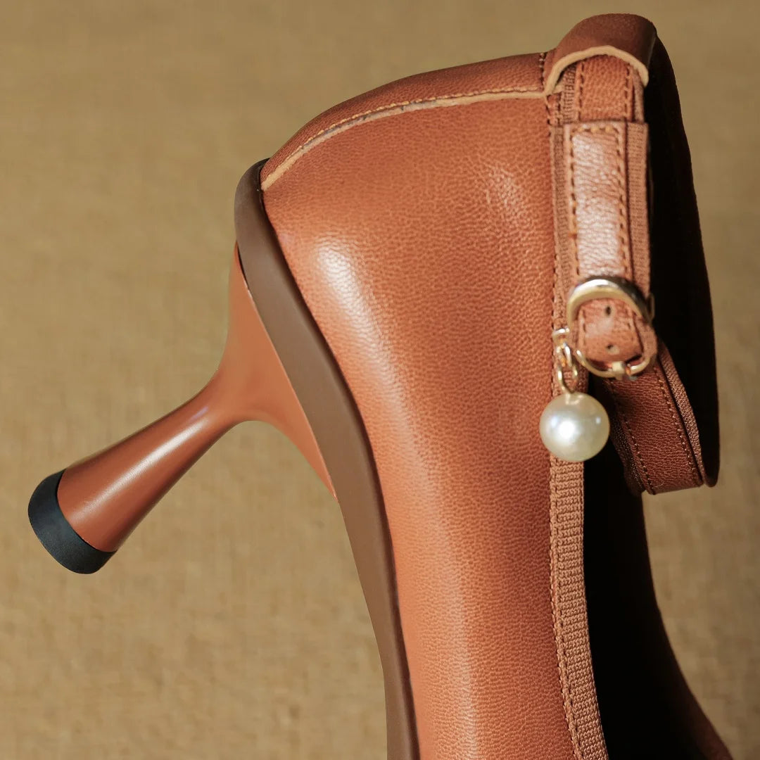 Perlina Ankle-Strap Pointed Pumps