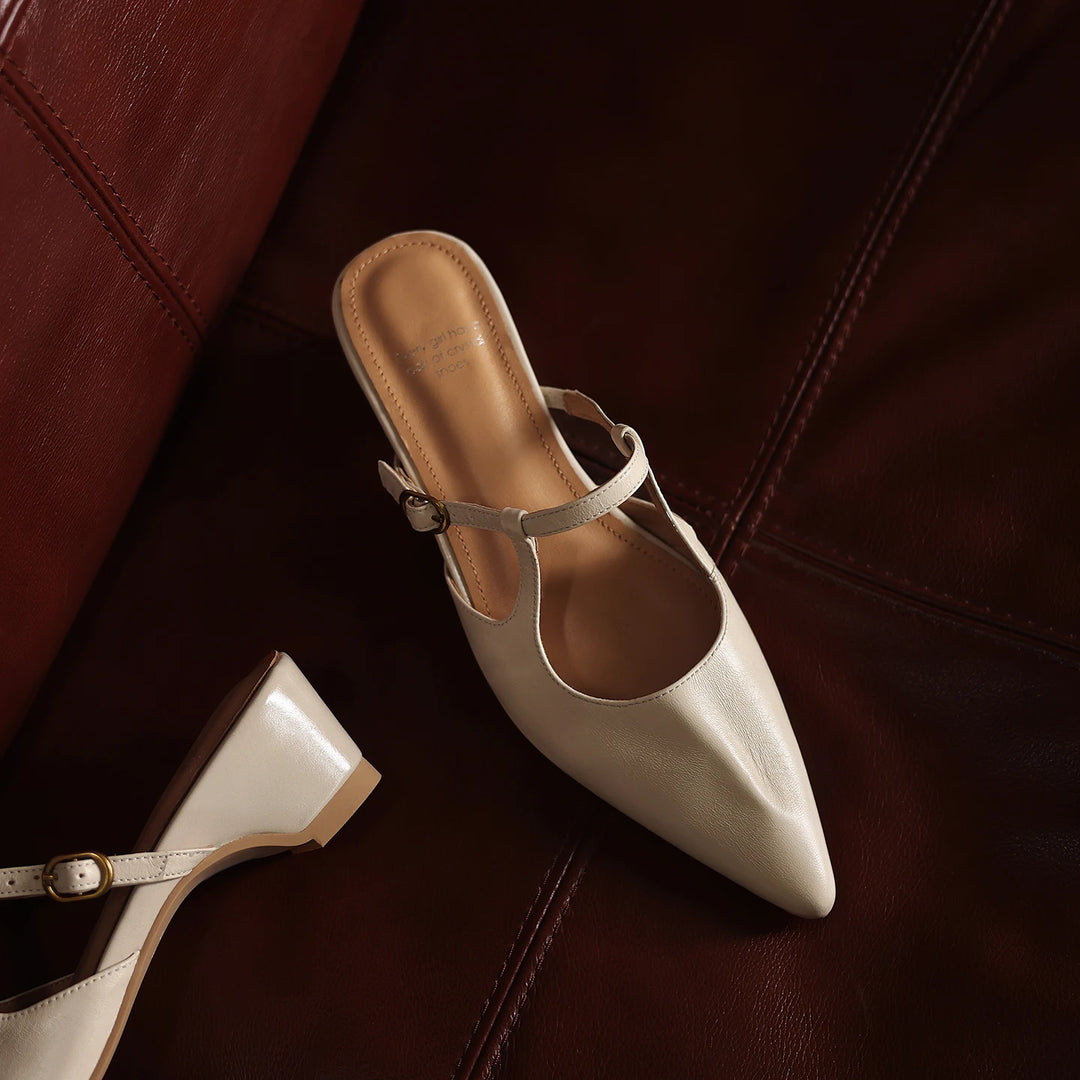 Noelle Leather Mules