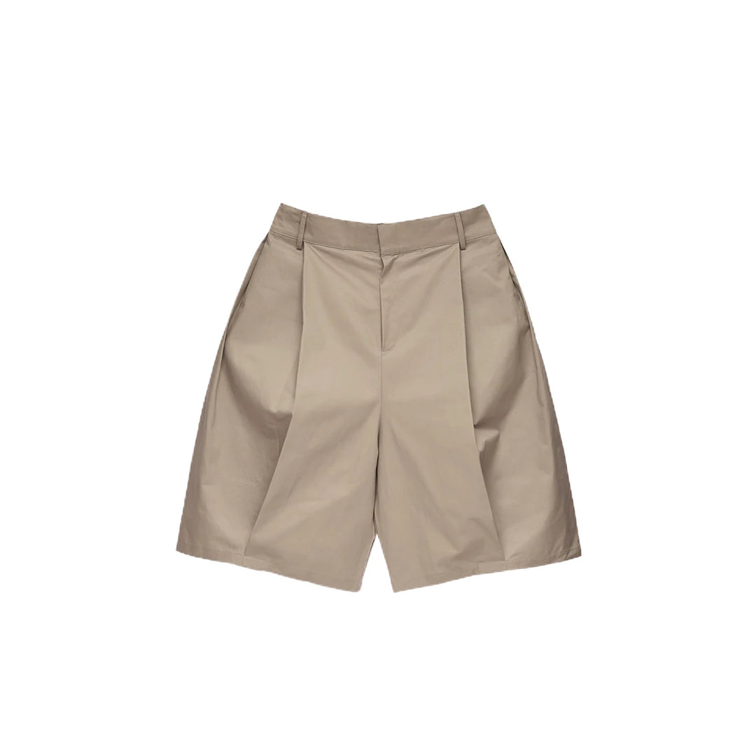 Pleated Wide-Leg Shorts