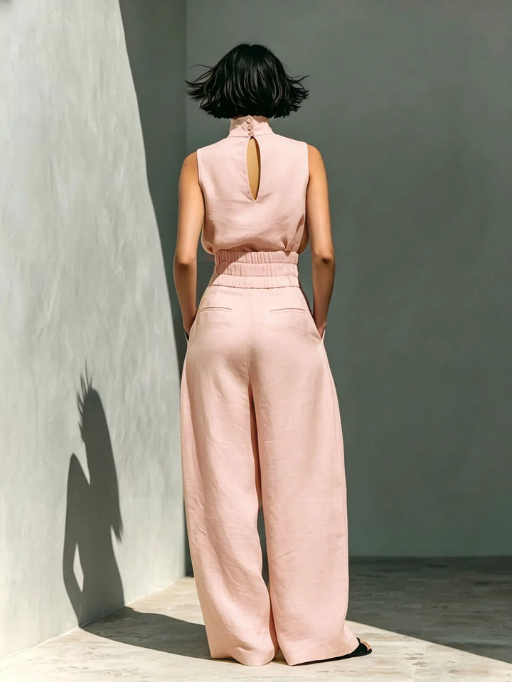 Vestale High-Neck Linen Set