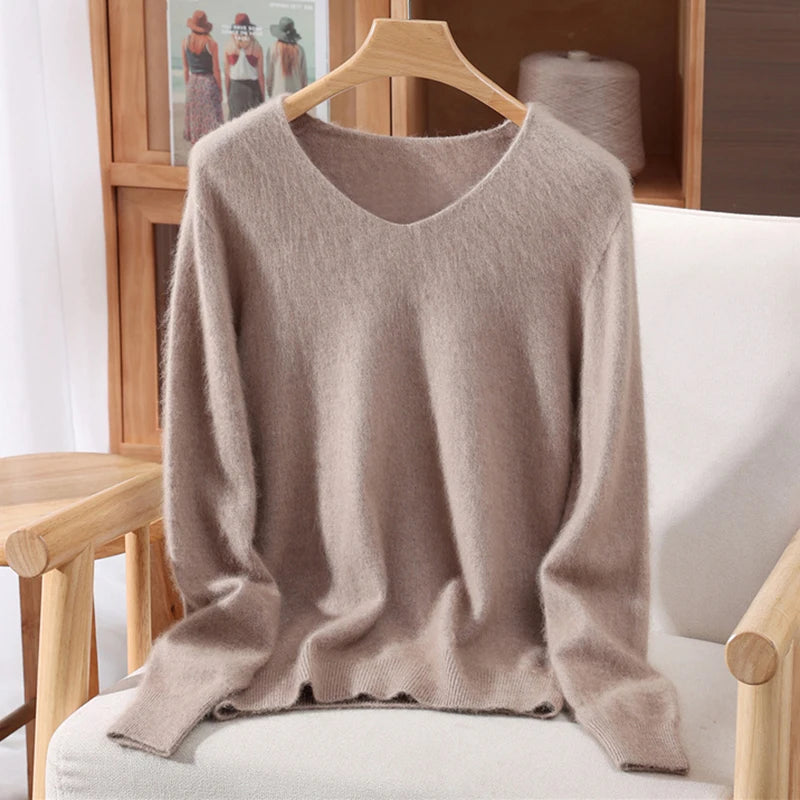 Dolce Mink Cashmere V-Neck