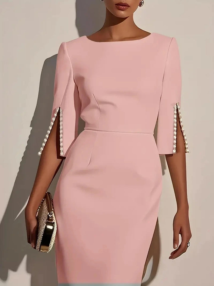 Perlina Split-Sleeve Pencil Dress