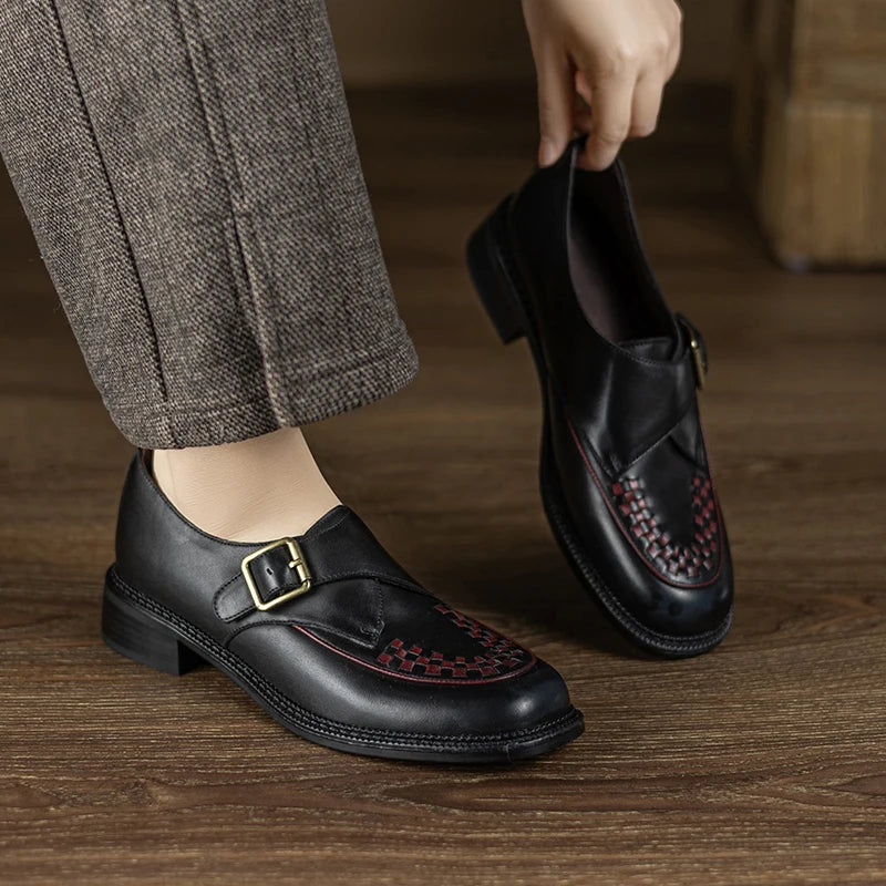 Cortona Woven Leather Oxfords