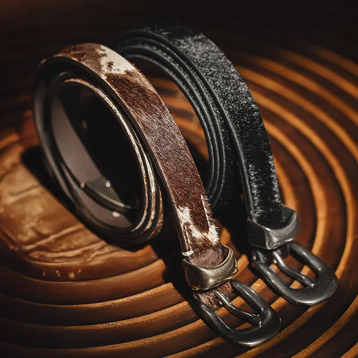 Brindle Slim Leather Belt