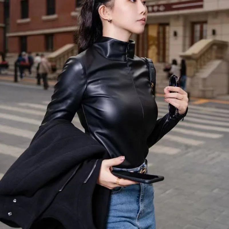 Kade Leather Turtleneck