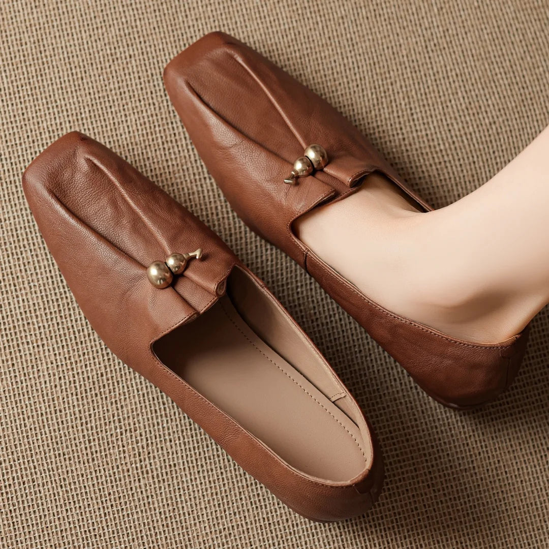 Zucchetta Gourd-Charm Square-Toe Loafers