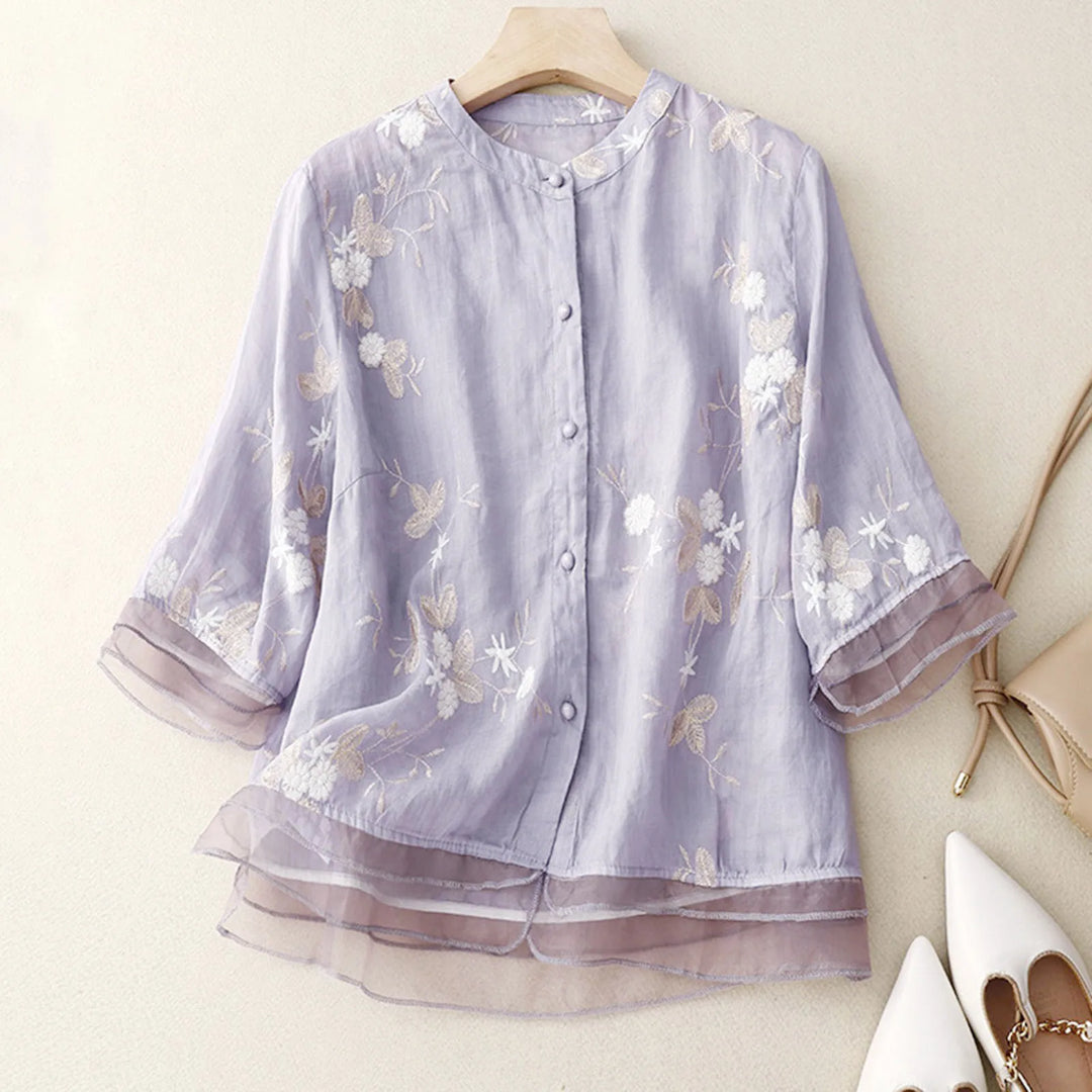 Sylvie Petal Linen Blouse