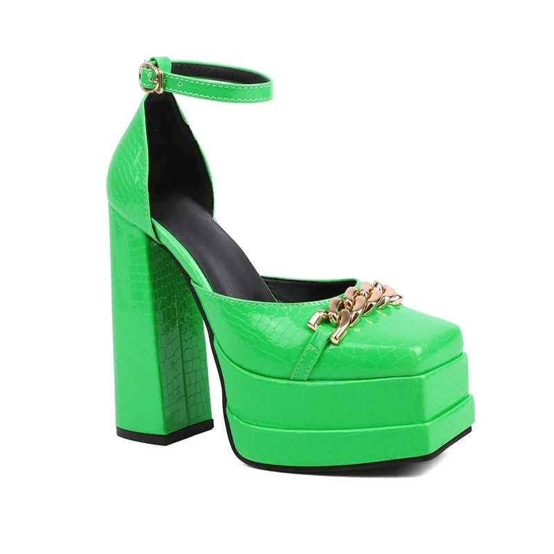 Coccodrilla Chain Platform Pumps