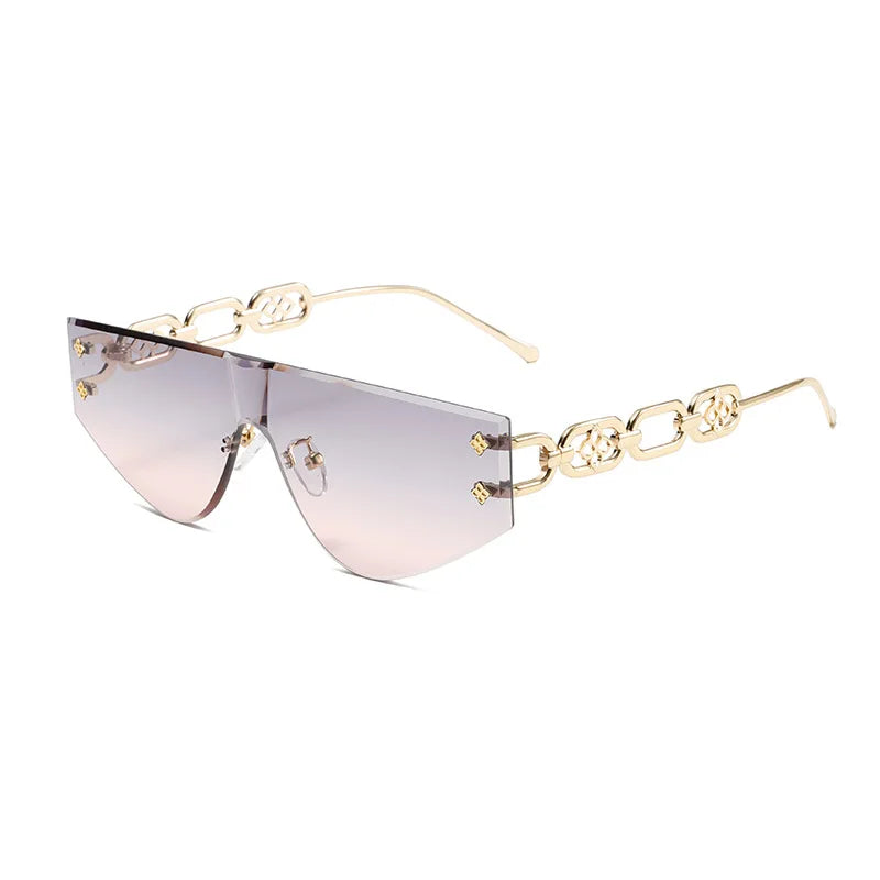 Catenina Chain-Temple Shield Sunglasses