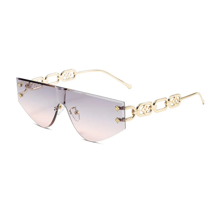 Catenina Chain-Temple Shield Sunglasses
