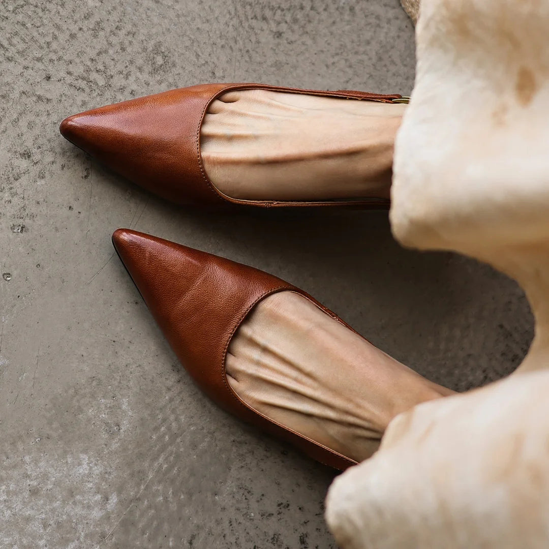 Valina Leather Slingbacks