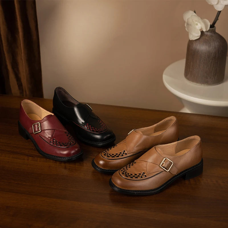 Cortona Woven Leather Oxfords