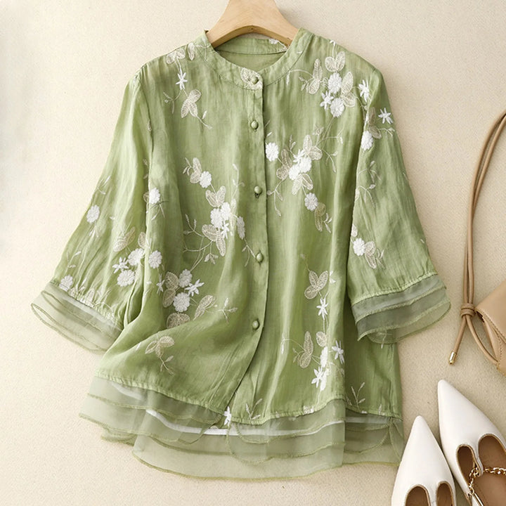 Sylvie Petal Linen Blouse