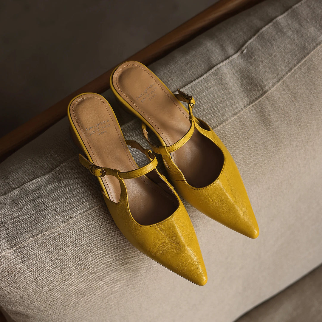 Noelle Leather Mules