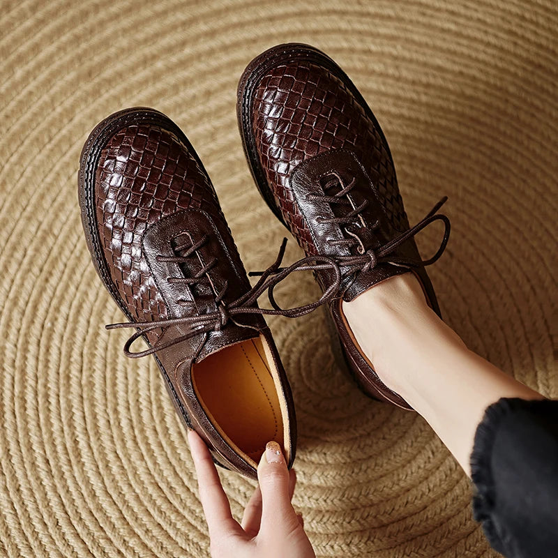 Tressa Woven Leather Oxfords