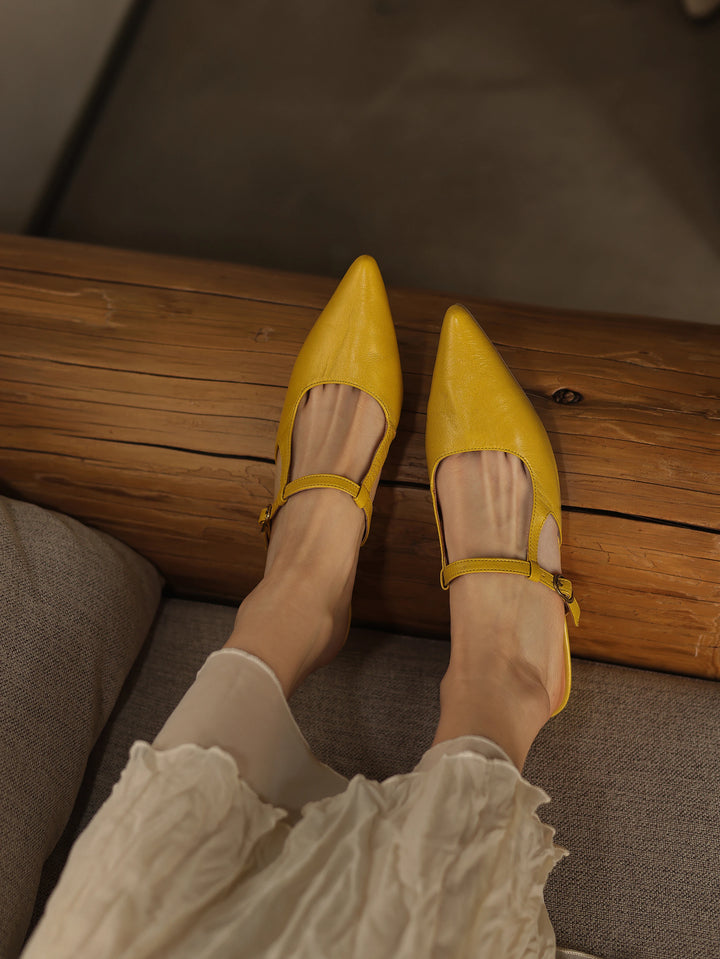 Noelle Leather Mules
