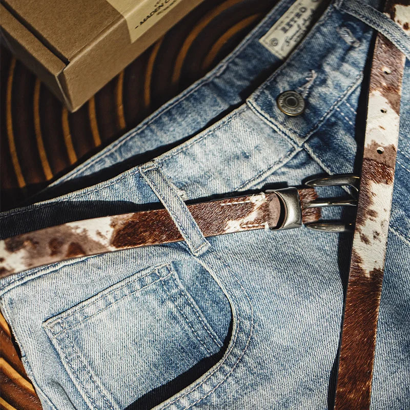 Brindle Slim Leather Belt