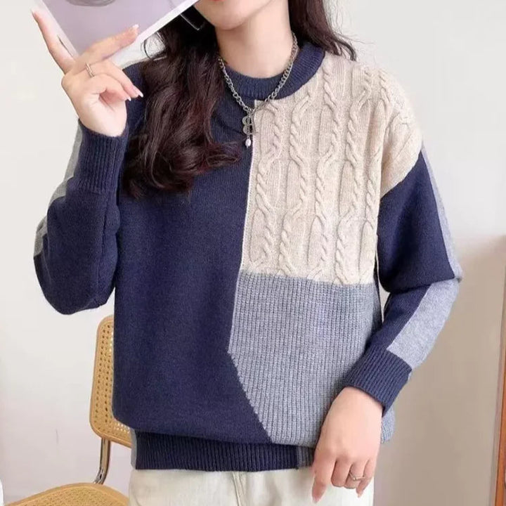 Intarsia Patchwork Sweater