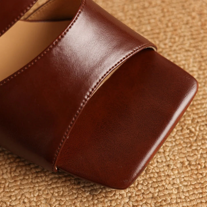 Calice Twin Strap Leather Mules