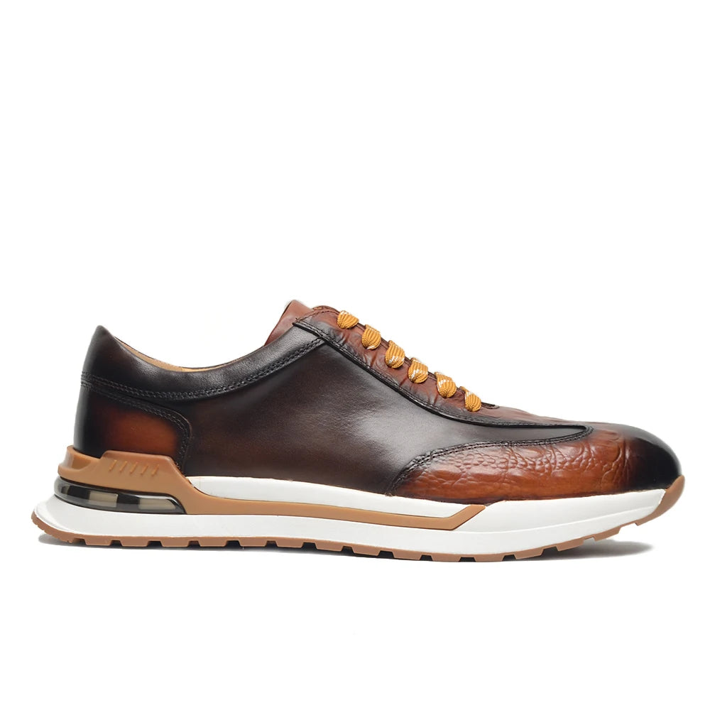 Vittorio Burnished Leather Sneakers