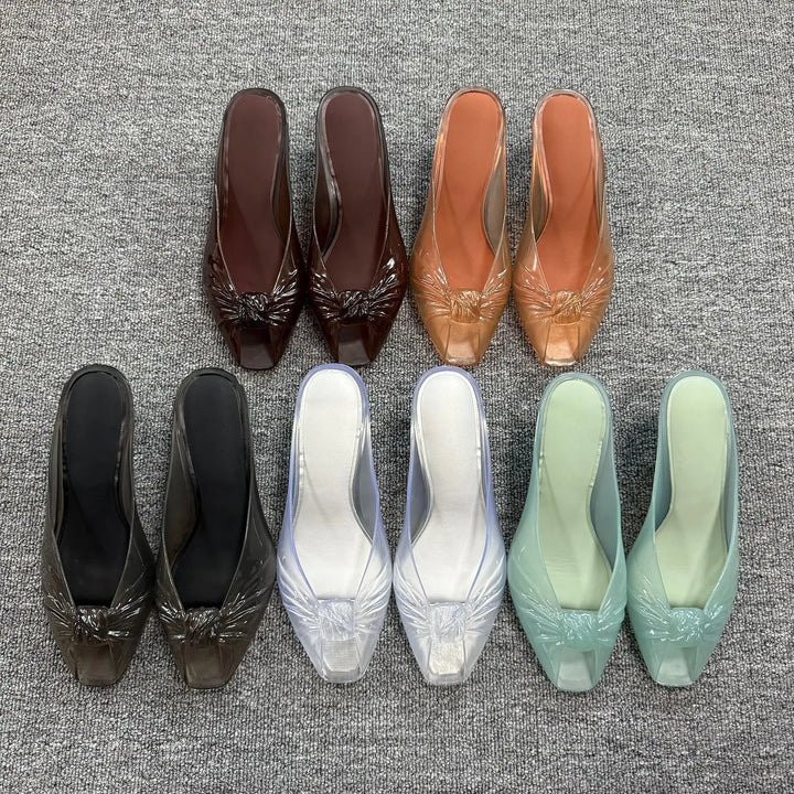 Cristallo Knotted Jelly Mules