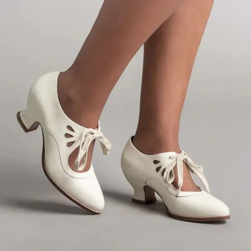 Farfalla Lace-Up Mary Jane Pumps