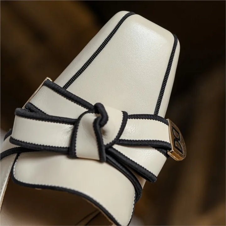 Doppio Fiocco Leather Heels